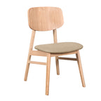 Bergen Dining Chair-Natural with Calico Fabric Seat