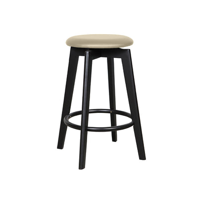 Sandown Bar Stool-Black with Natural Veneer Seat