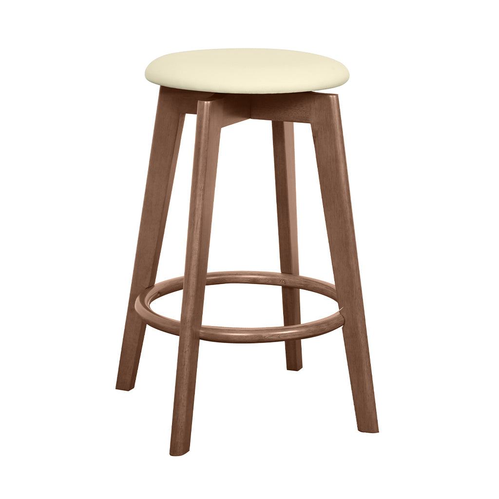 Sandown Bar Stool-Light Walnut with Clay PU Seat