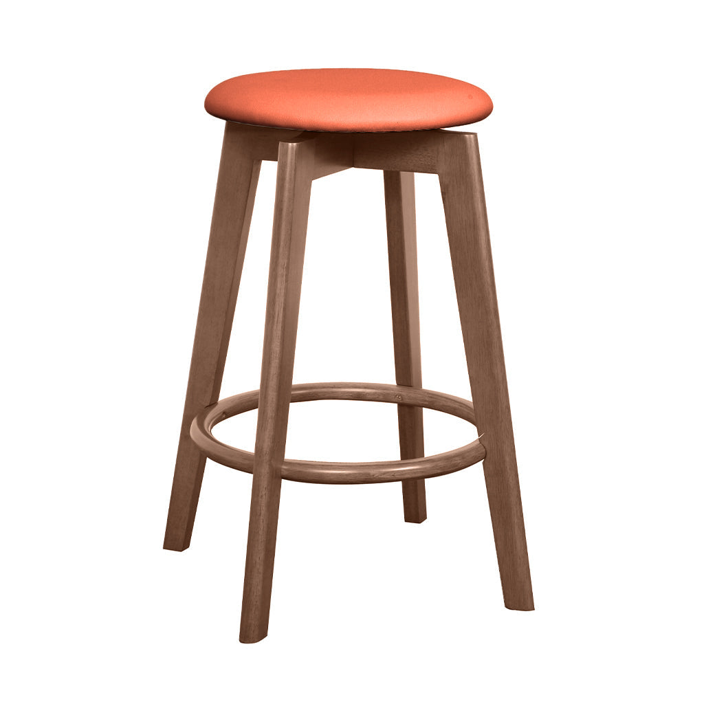 Sandown Bar Stool-Light Walnut with Cognac PU Seat