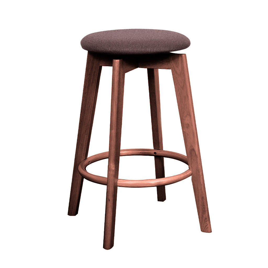 Sandown Bar Stool-Light Walnut with Espresso Fabric Seat