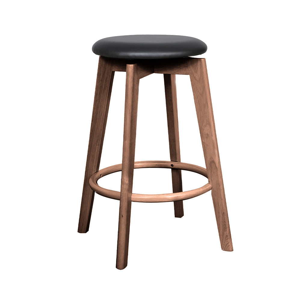 Sandown Bar Stool-Light Walnut with Black Veneer Seat