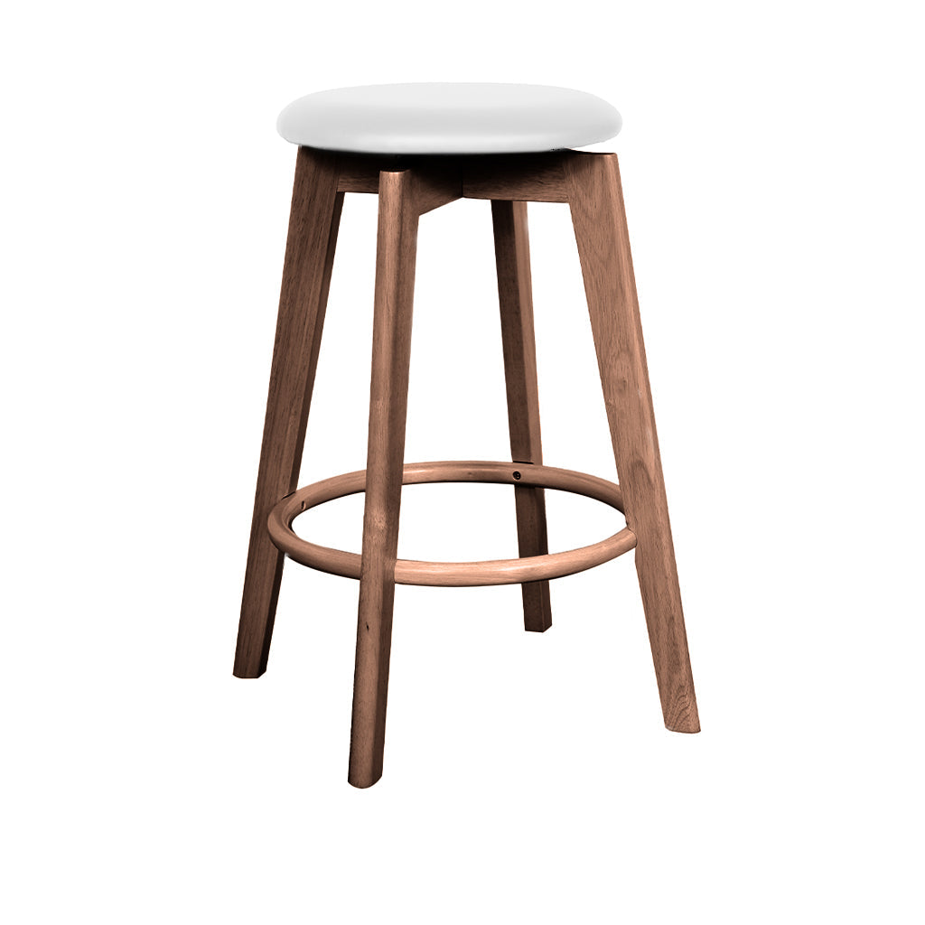 Sandown Bar Stool-Light Walnut with White Veneer Seat