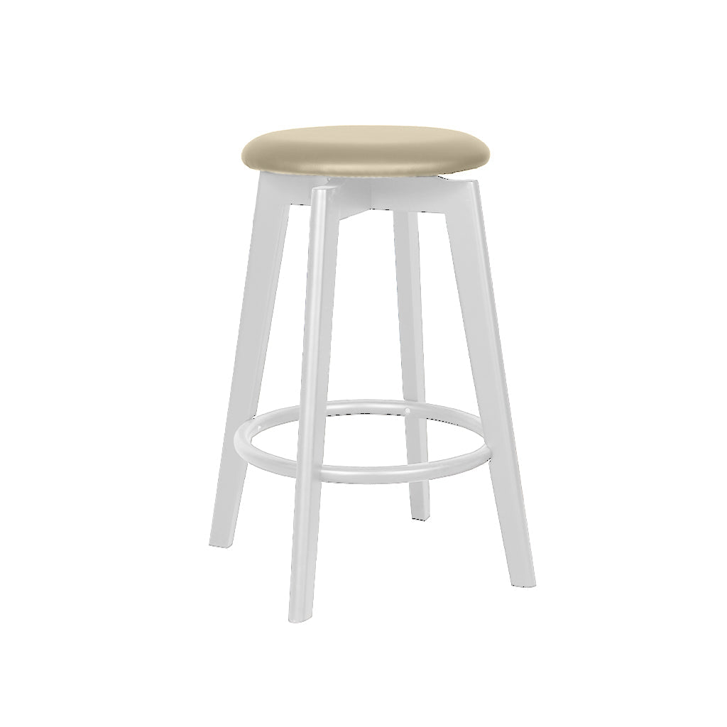 Sandown Bar Stool-White with Clay PU Seat