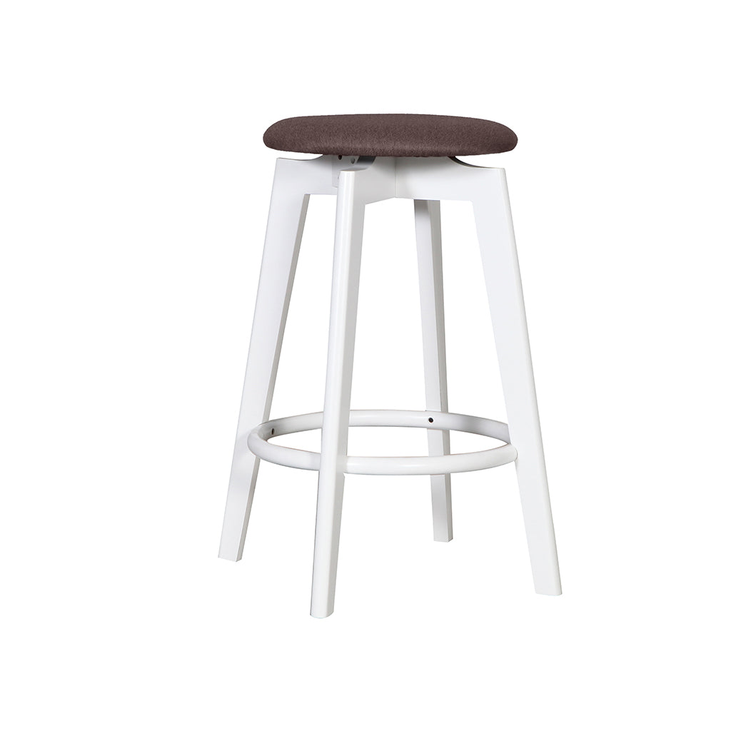 Sandown Bar Stool-White with Espresso Fabric Seat