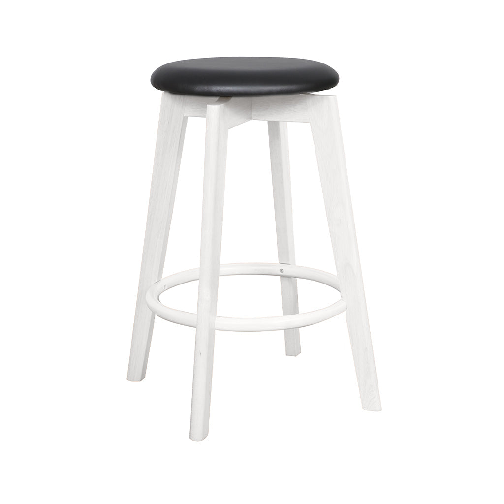 Sandown Bar Stool-White with Black Veneer Seat