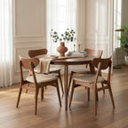 Belmont Round Extension Dining Table 1050 Ext to1380-Light Walnut
