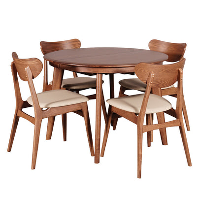 Belmont Round Extension Dining Table 1050 Ext to1380-Light Walnut