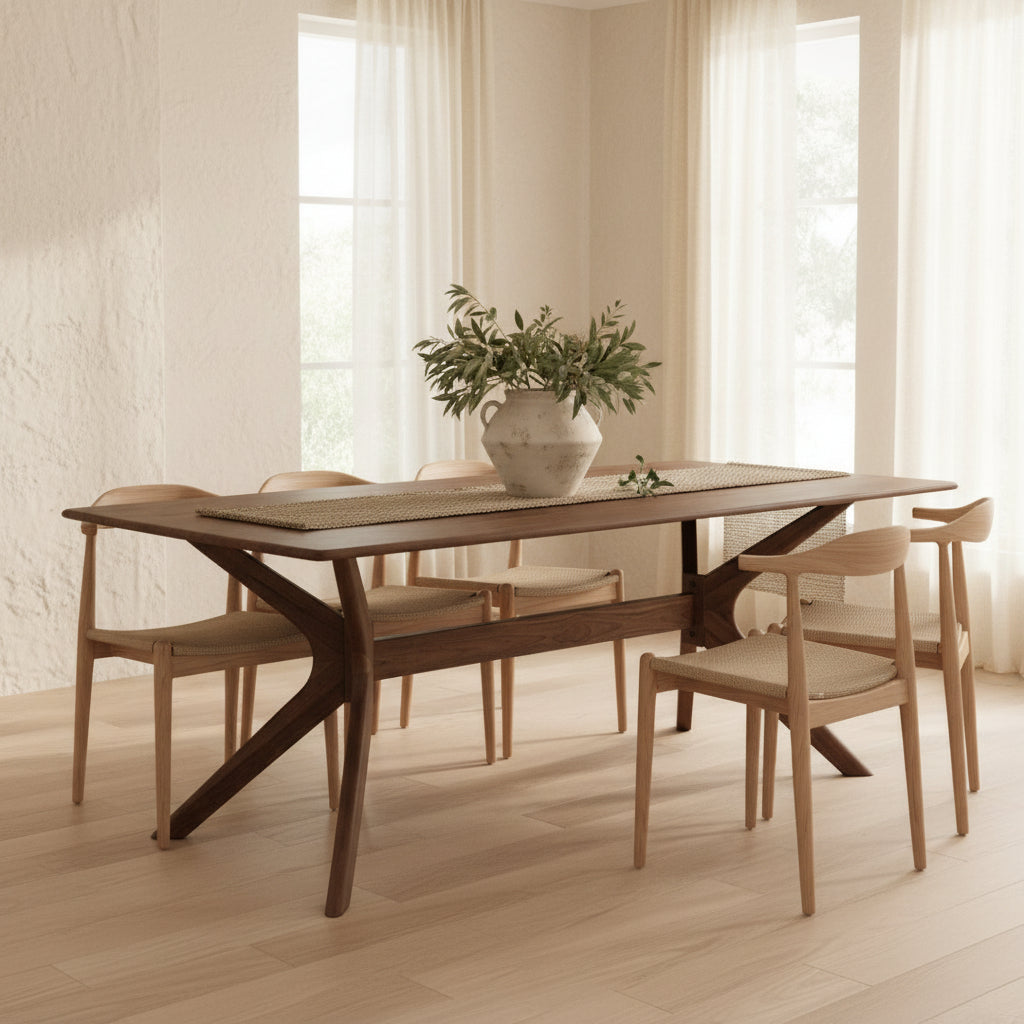 York 2100 Dining Table-Light Walnut