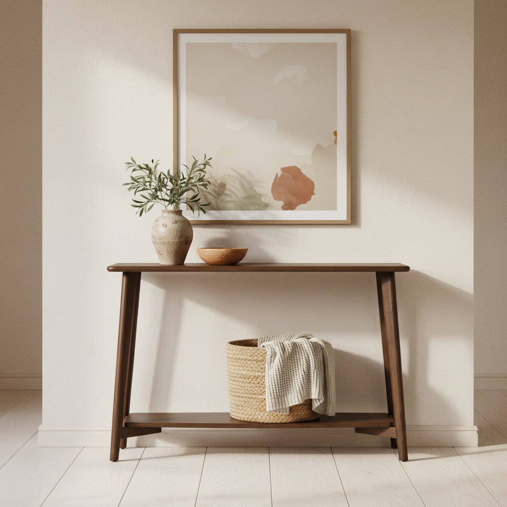 York 1200 Console Table-Light Walnut