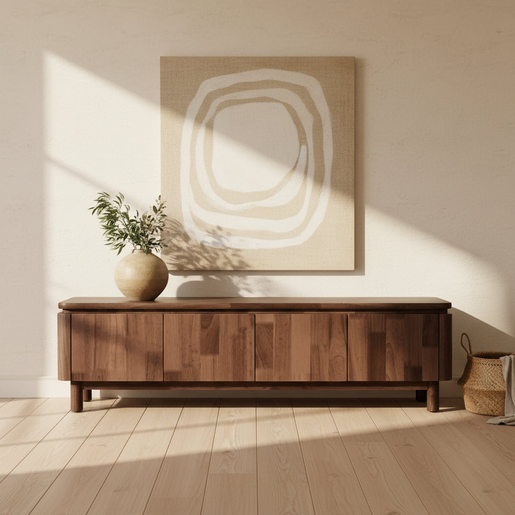 York 1600 Entertainment Unit-Light Walnut