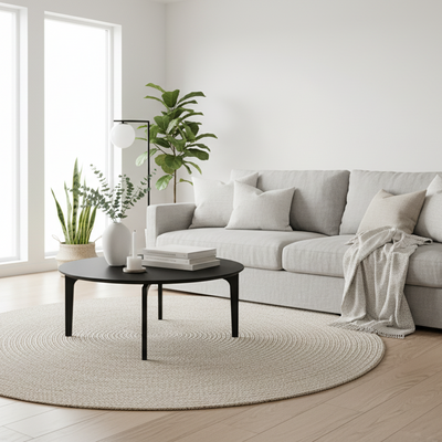 Nordic 1000 Dia Round Coffee Table-Black hover image