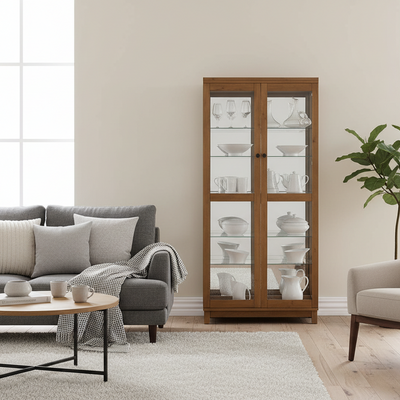 Esperance Display Cabinet-Rustic Walnut hover image