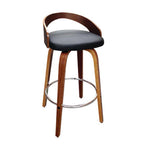 Cheetah Swivel Bar Chair-Walnut Frame with Black PU Seat