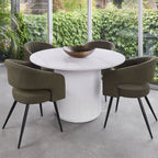Windsor 1200 Dia Round Dining Table-Snow White