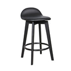 Caulfield Bar Stool-Black with Black PU Seat