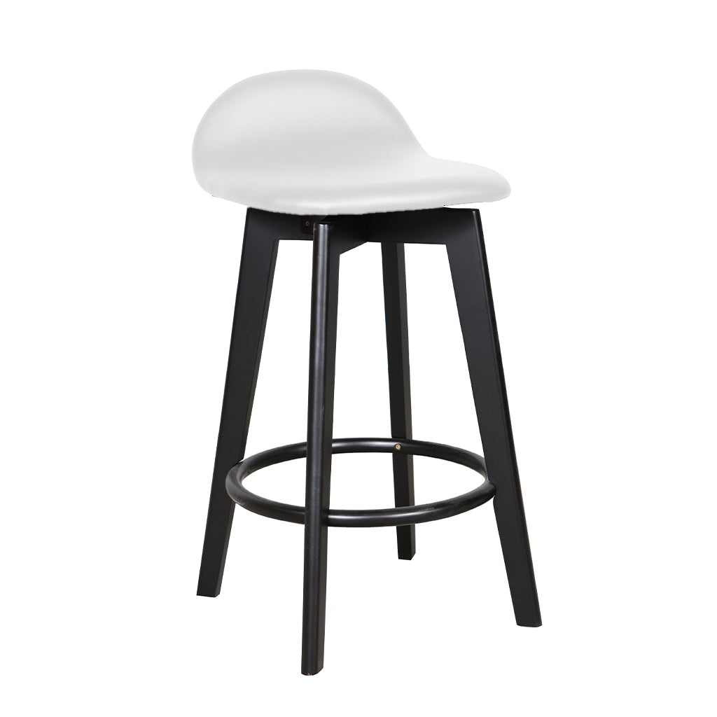 Caulfield Bar Stool-Black with White PU Seat