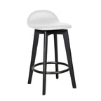 Caulfield Bar Stool-Black with White PU Seat