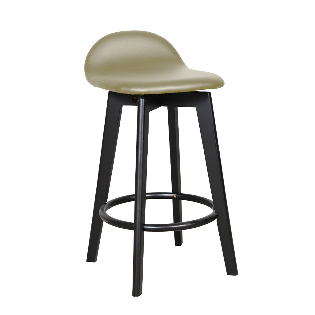 Caulfield Bar Stool-Black with Clay PU Seat