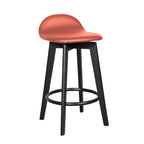 Caulfield Bar Stool-Black with Cognac PU Seat