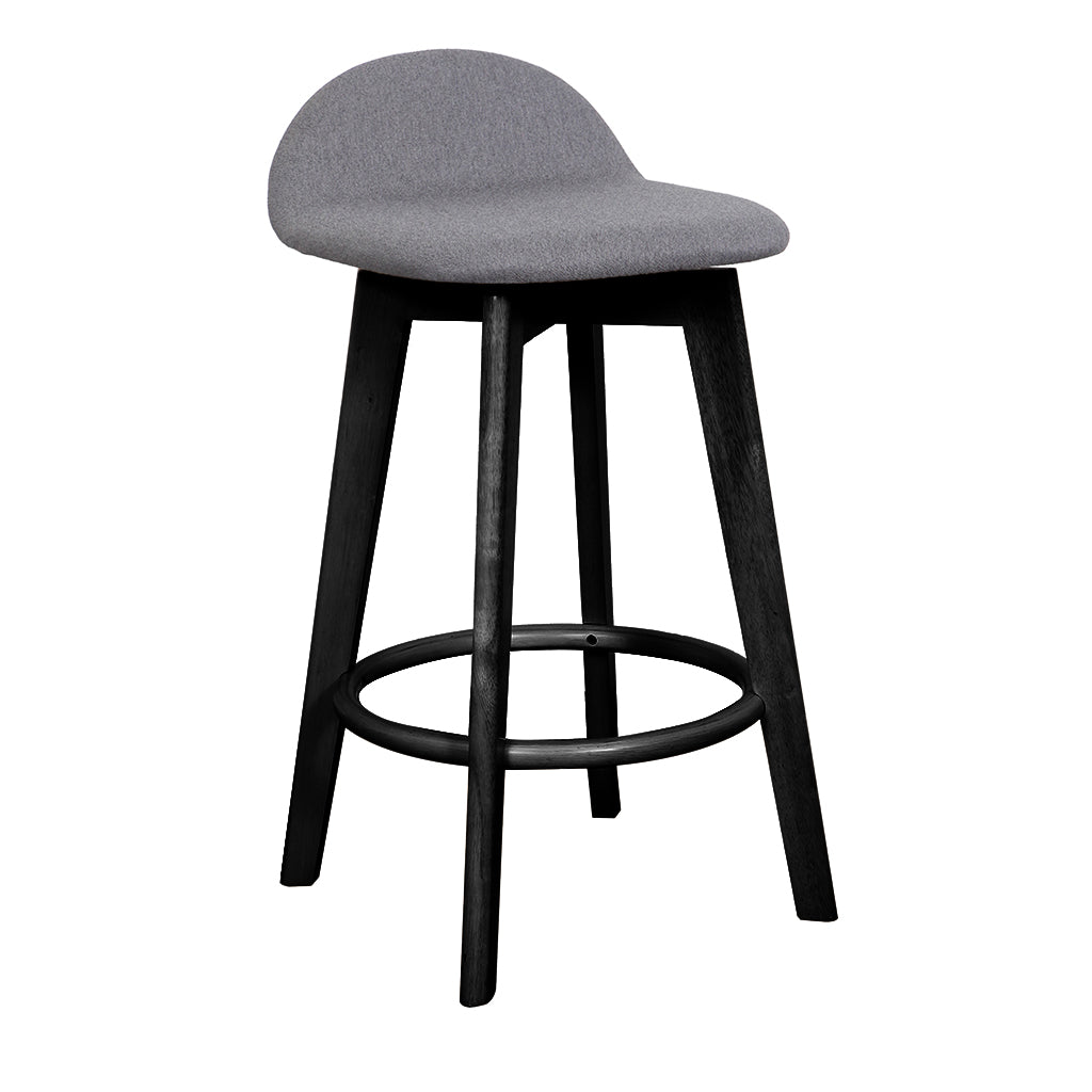 Caulfield Bar Stool-Black with Espresso Fabric Seat