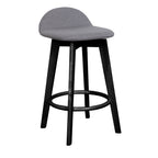 Caulfield Bar Stool-Black with Espresso Fabric Seat