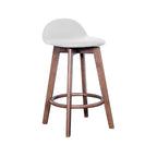 Caulfield Bar Stool-Light Walnut with White PU Seat