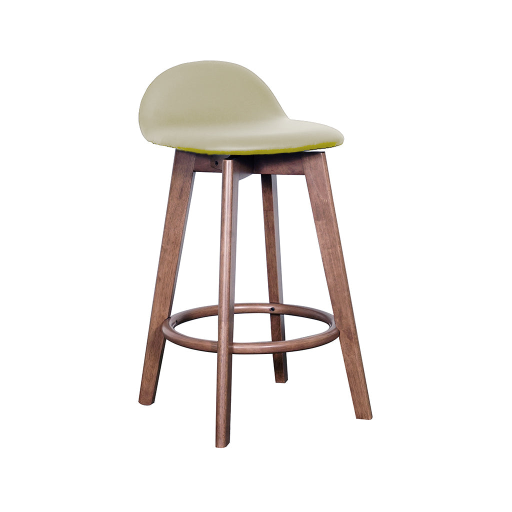Caulfield Bar Stool-Light Walnut with Clay PU Seat