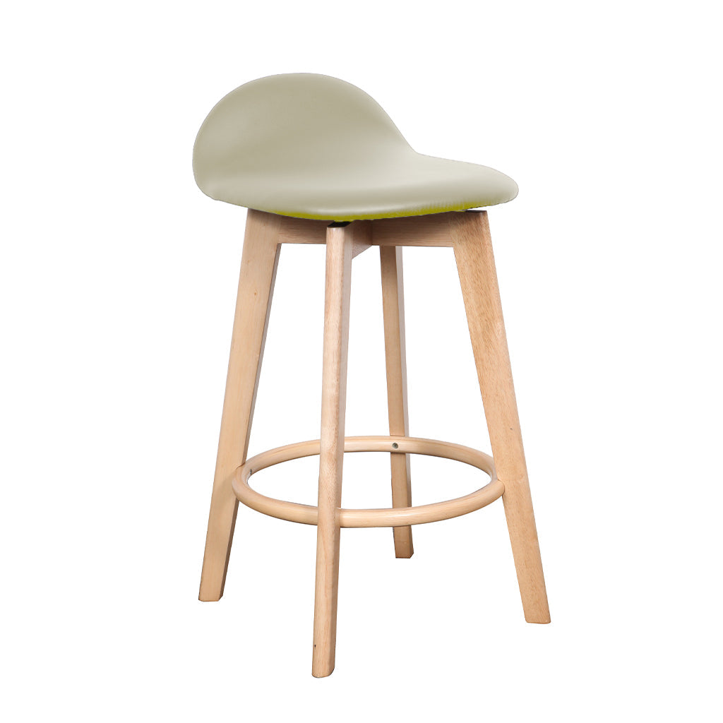 Caulfield Bar Stool-Natural with Clay PU Seat