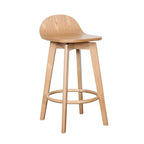 Caulfield Bar Stool-Natural with Natural Veneer Timber Seat