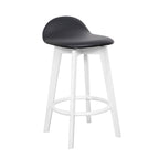 Caulfield Bar Stool-White with Black PU Seat