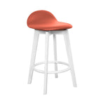 Caulfield Bar Stool-White with Cognac PU Seat