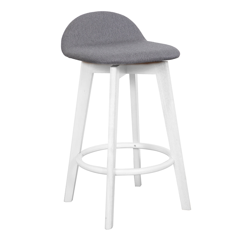 Caulfield Bar Stool-White with Espresso Fabric Seat