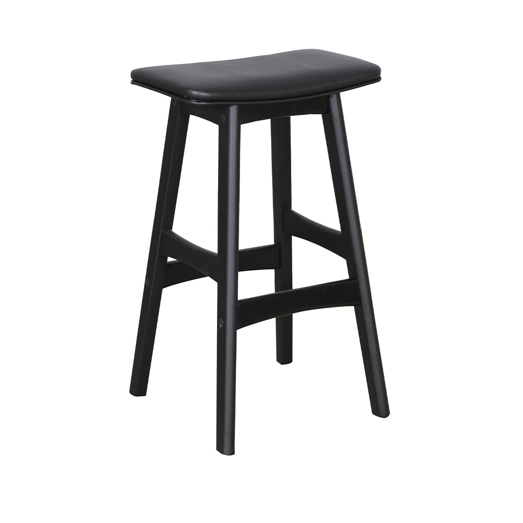 Gangnam Bar Stool-Black with Black PU Seat