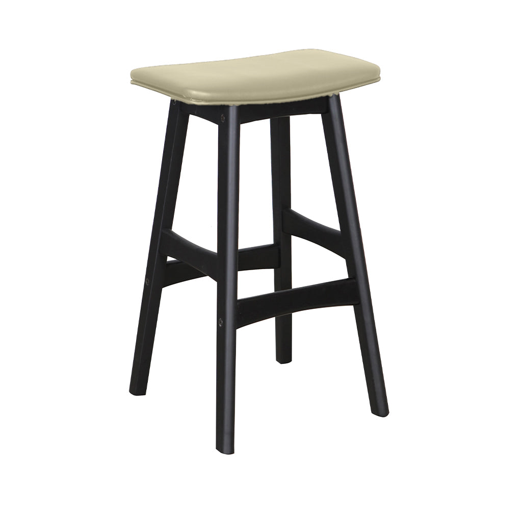 Gangnam Bar Stool-Black with Clay PU Seat