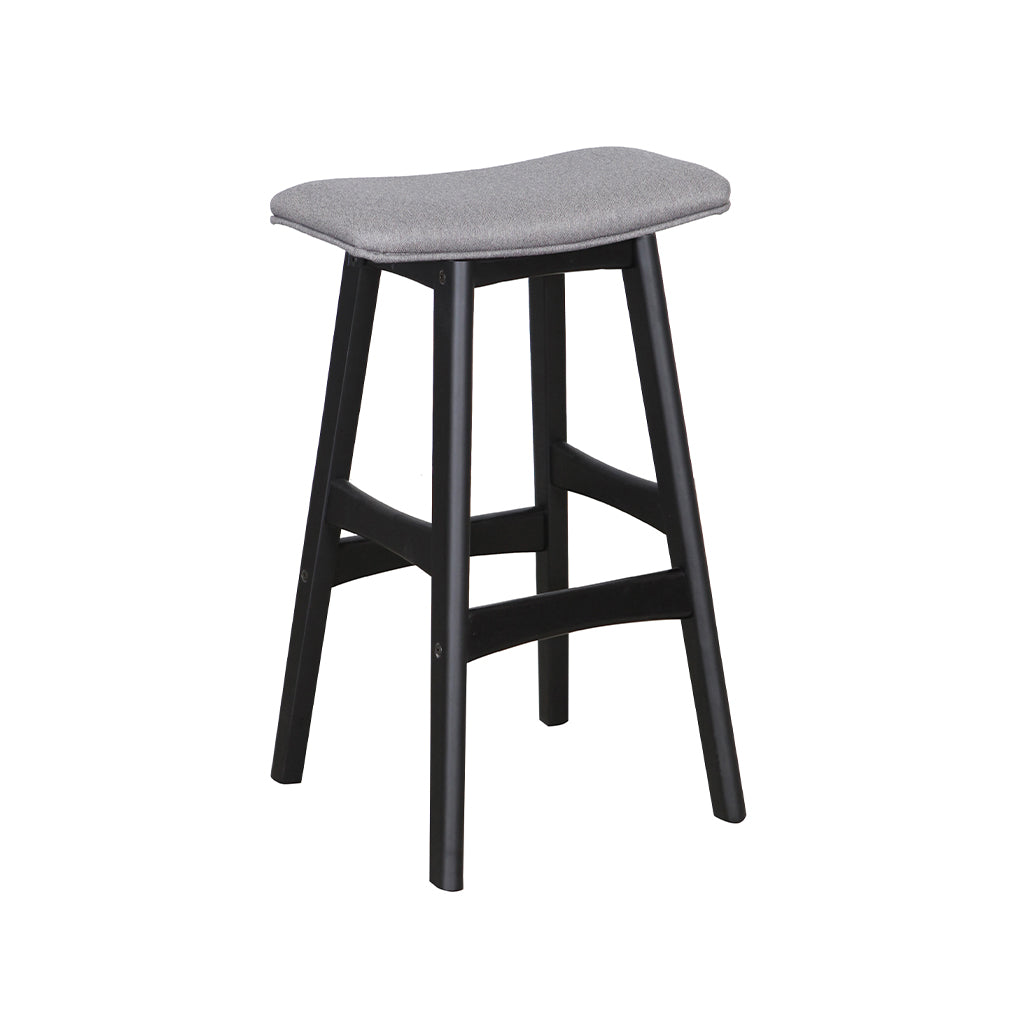 Gangnam Bar Stool-Black with Espresso Fabric Seat