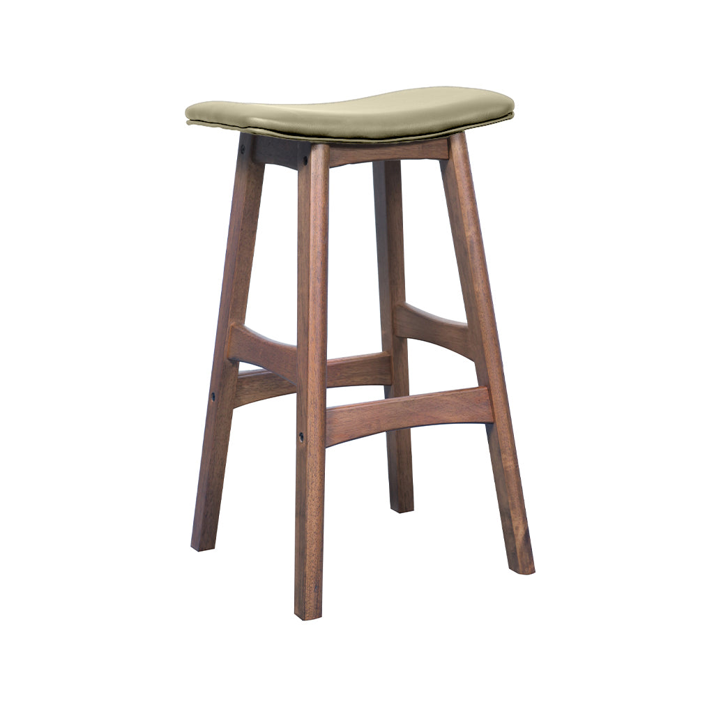 Gangnam Bar Stool-Light Walnut with Natural Veneer Seat