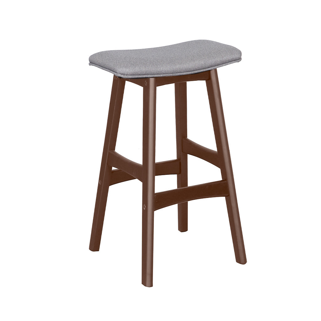 Gangnam Bar Stool-Light Walnut with Espresso Fabric Seat