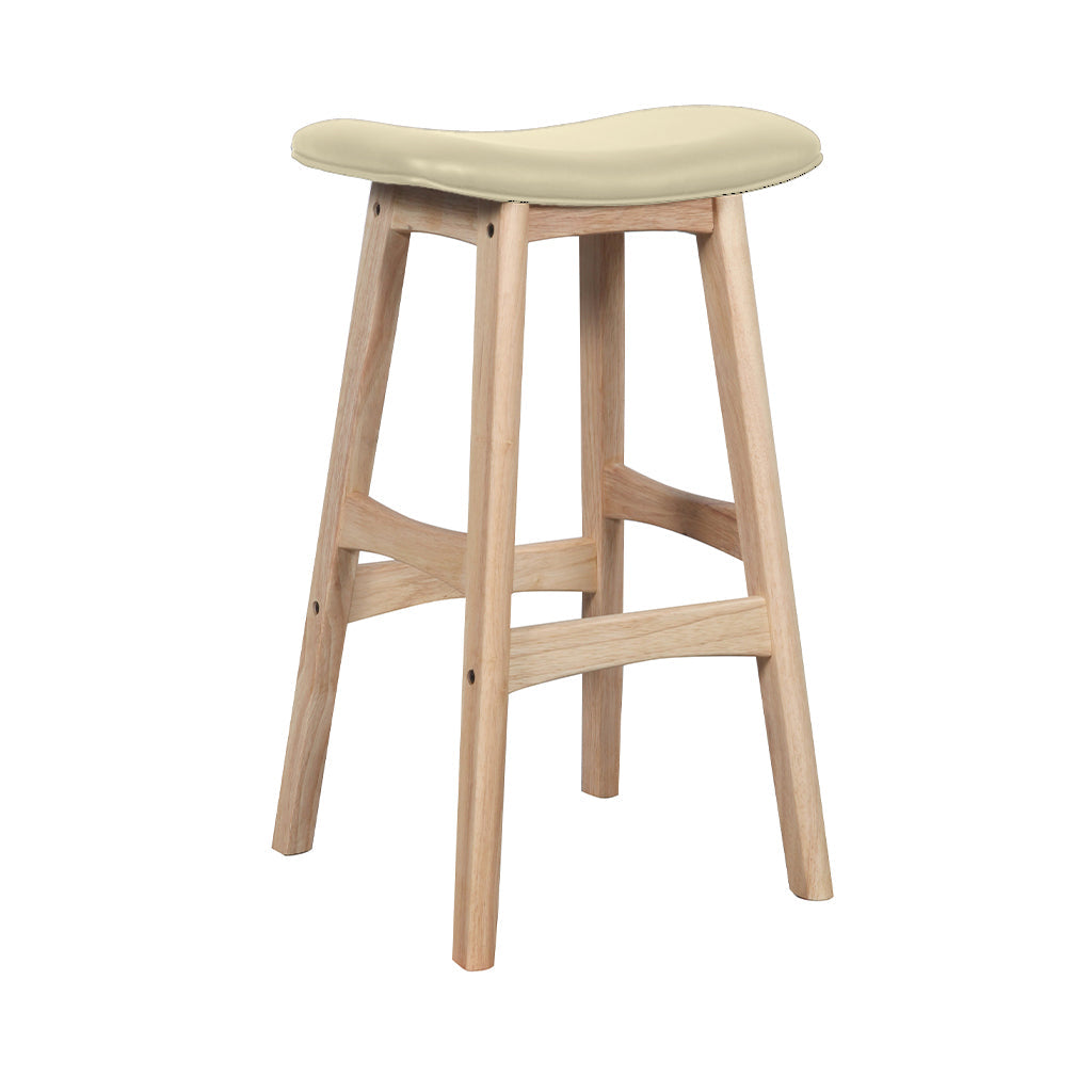 Gangnam Bar Stool-Natural with Clay PU Seat