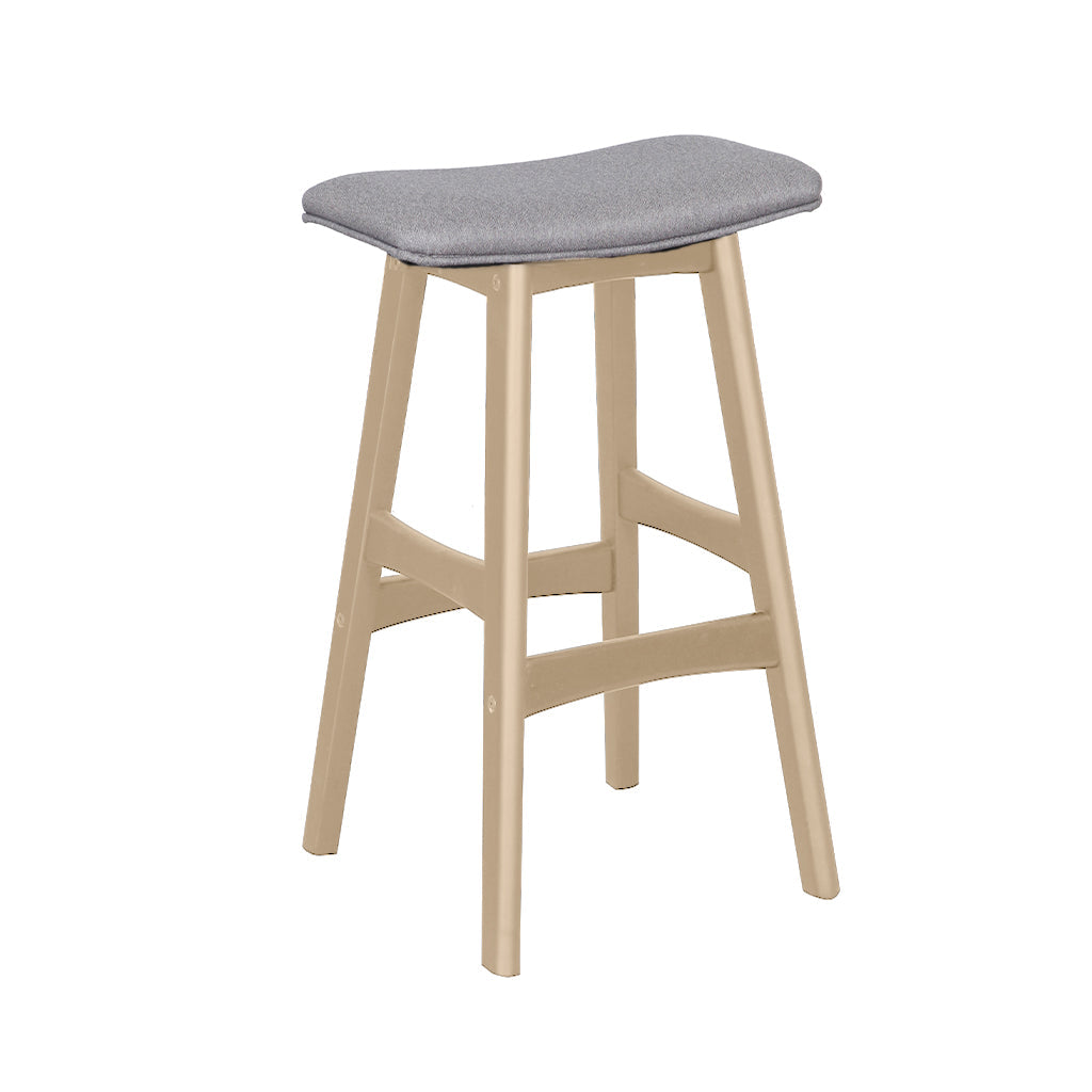 Gangnam Bar Stool-Natural with Espresso Fabric Seat