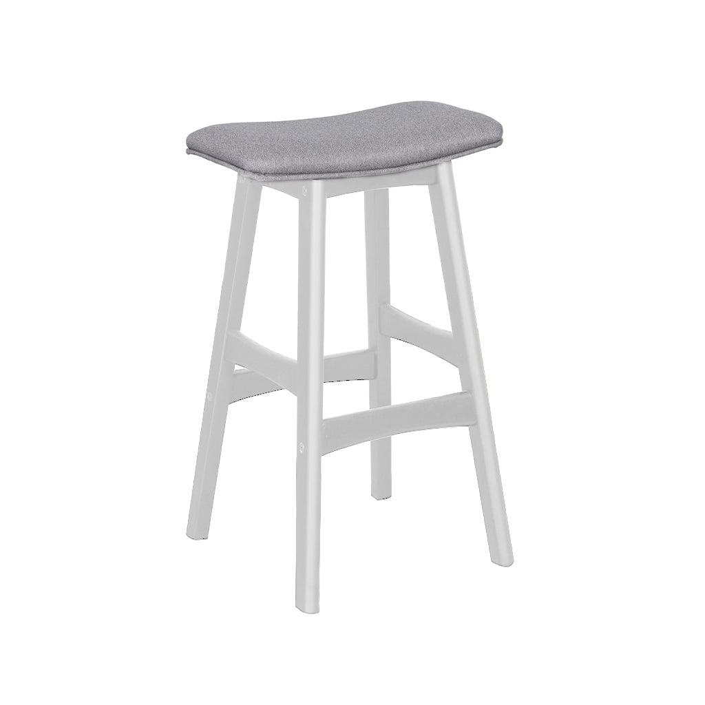 Gangnam Bar Stool-White with Espresso Fabric Seat