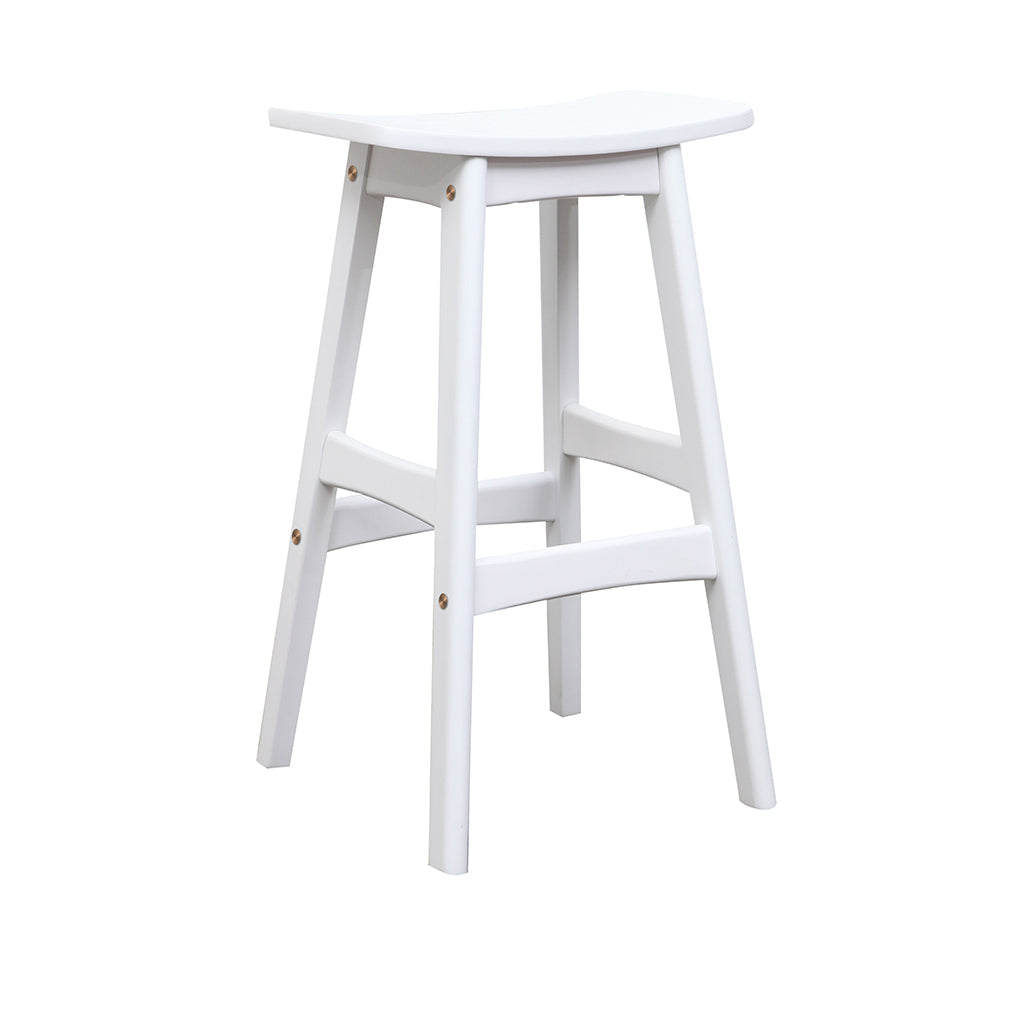 Gangnam Bar Stool-White with White PU Seat