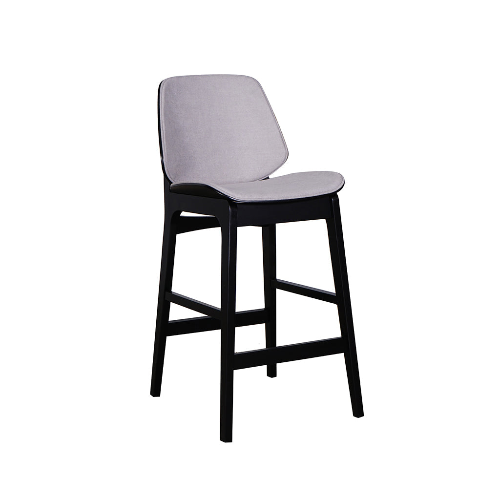 Lisbon Bar Chair-Black with Pewter Fabric