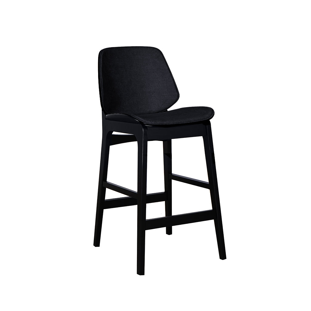 Lisbon Bar Chair-Black with Ebony Fabric