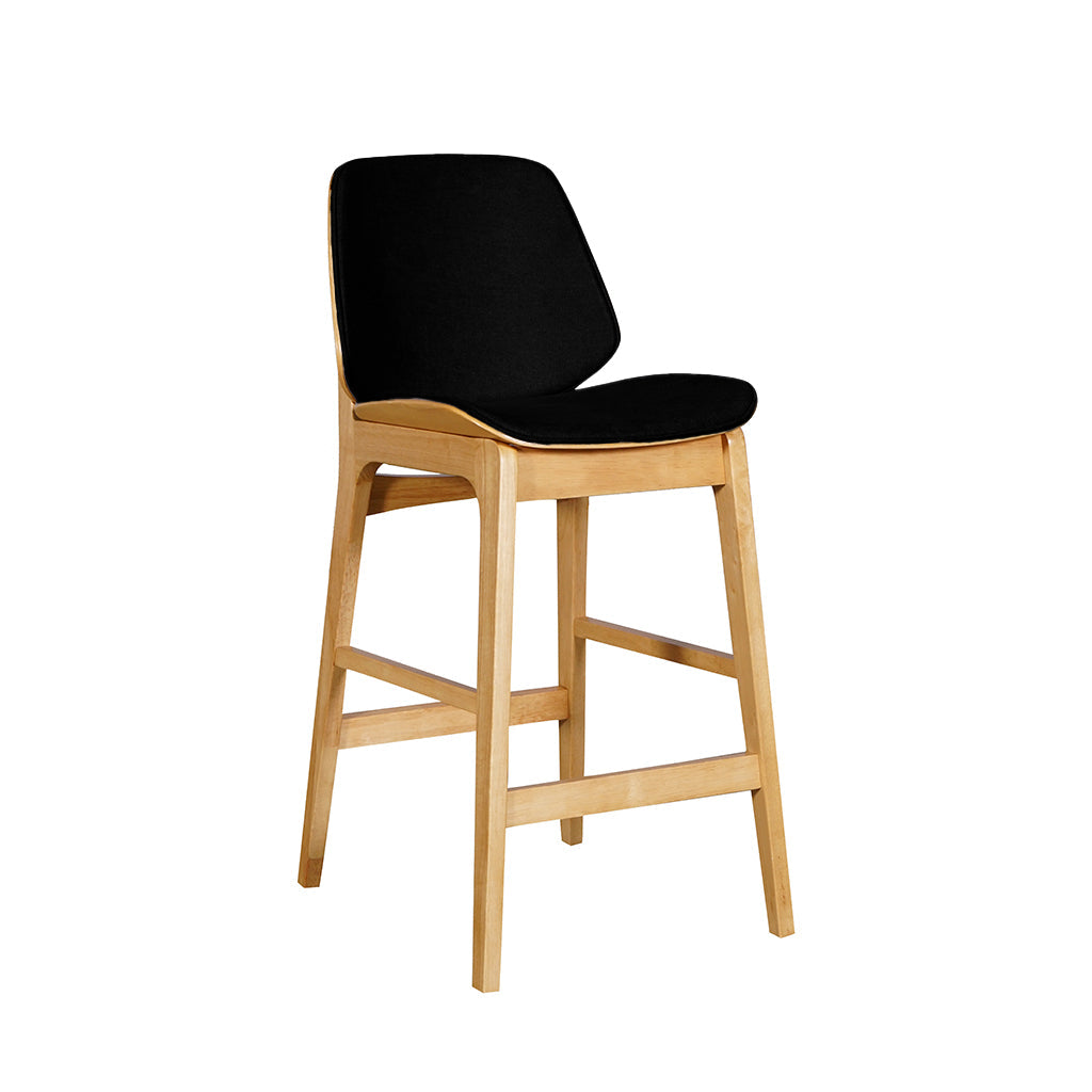 Lisbon Bar Chair-Natural with Black PU