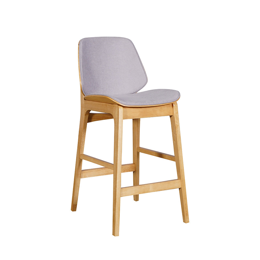 Lisbon Bar Chair-Natural with Pewter Fabric
