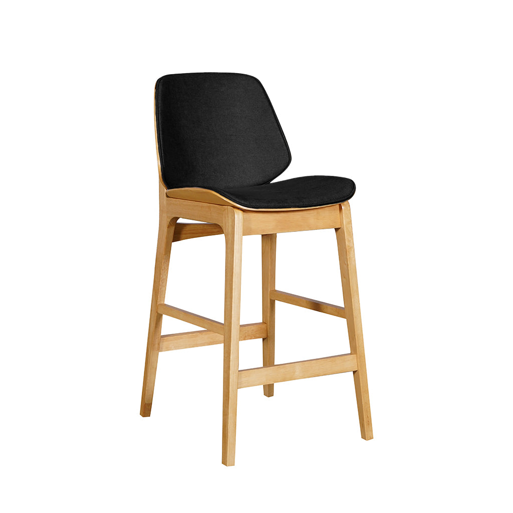 Lisbon Bar Chair-Natural with Ebony Fabric