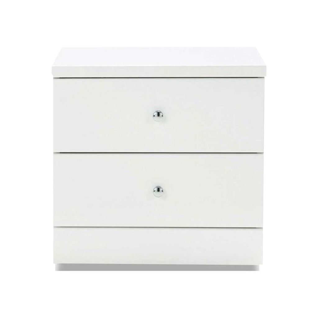 Leo 2 Drawer Bedside-White