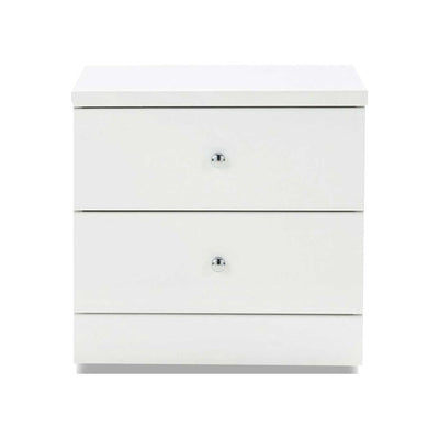 Leo 2 Drawer Bedside-White