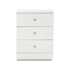 Leo 3 Drawer Bedside-White
